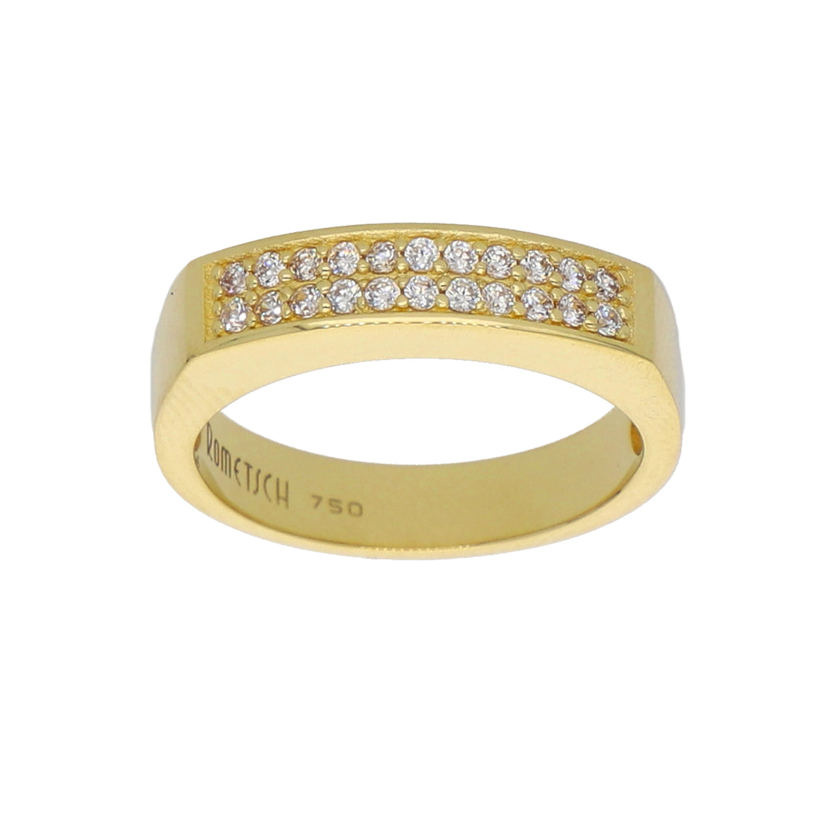 Anillo Oro Amarillo y Circones Medio Cintillo AN-13755
