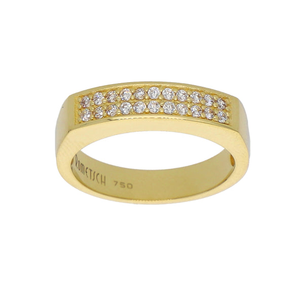 Anillo Oro Amarillo y Circones Medio Cintillo AN-13755