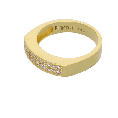 Anillo Oro Amarillo y Circones Medio Cintillo AN-13755