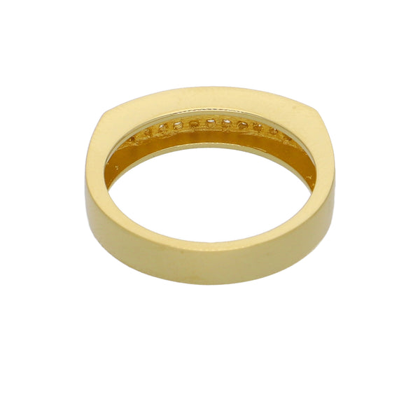 Anillo Oro Amarillo y Circones Medio Cintillo AN-13755