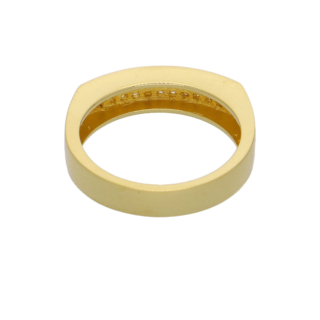 Anillo Oro Amarillo y Circones Medio Cintillo AN-13755