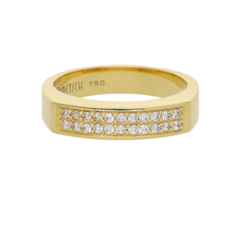 Anillo Oro Amarillo y Circones Medio Cintillo AN-13755