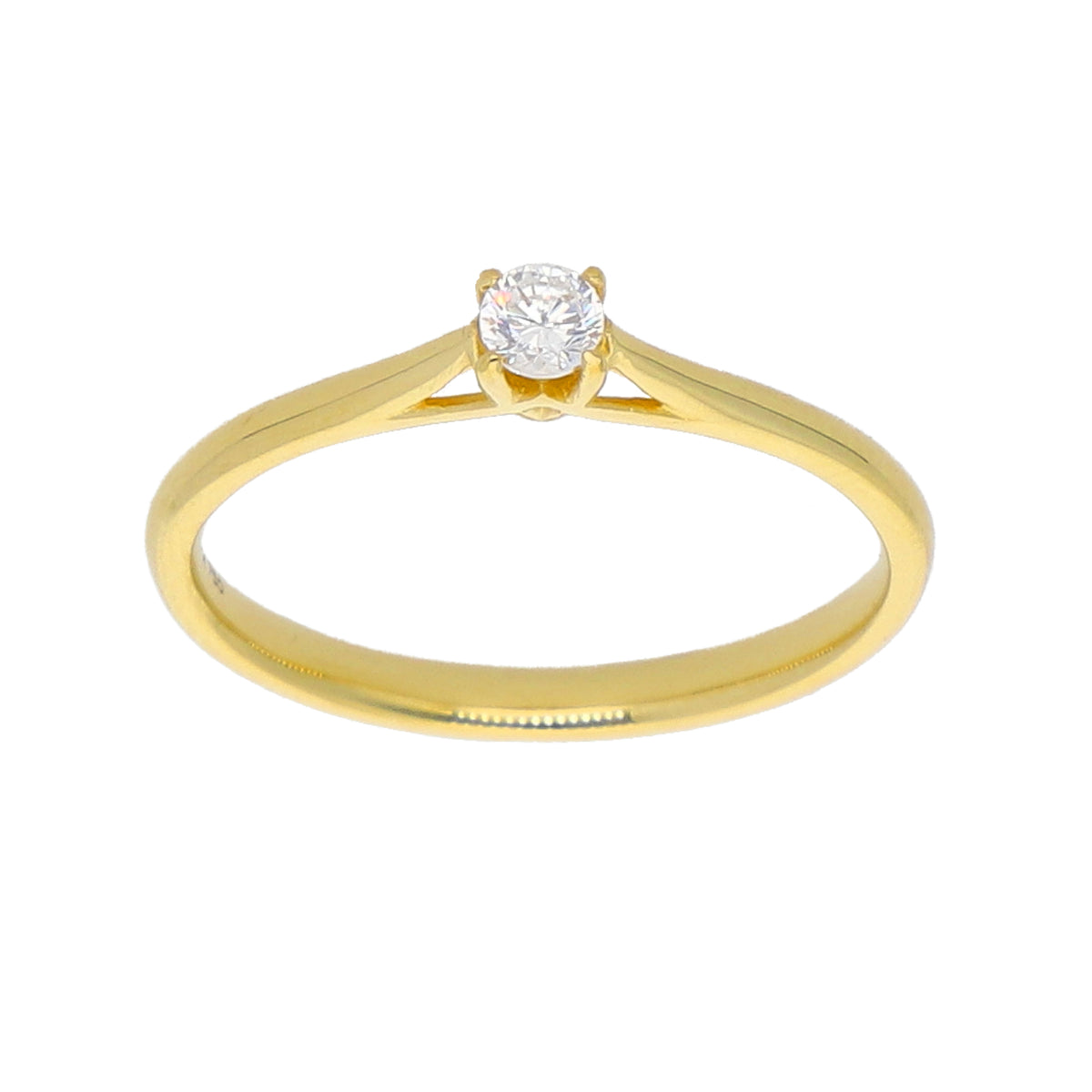 Anillo Oro Amarillo y Circón Solitario AN-14434