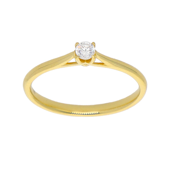 Anillo Oro Amarillo y Circón Solitario AN-14434