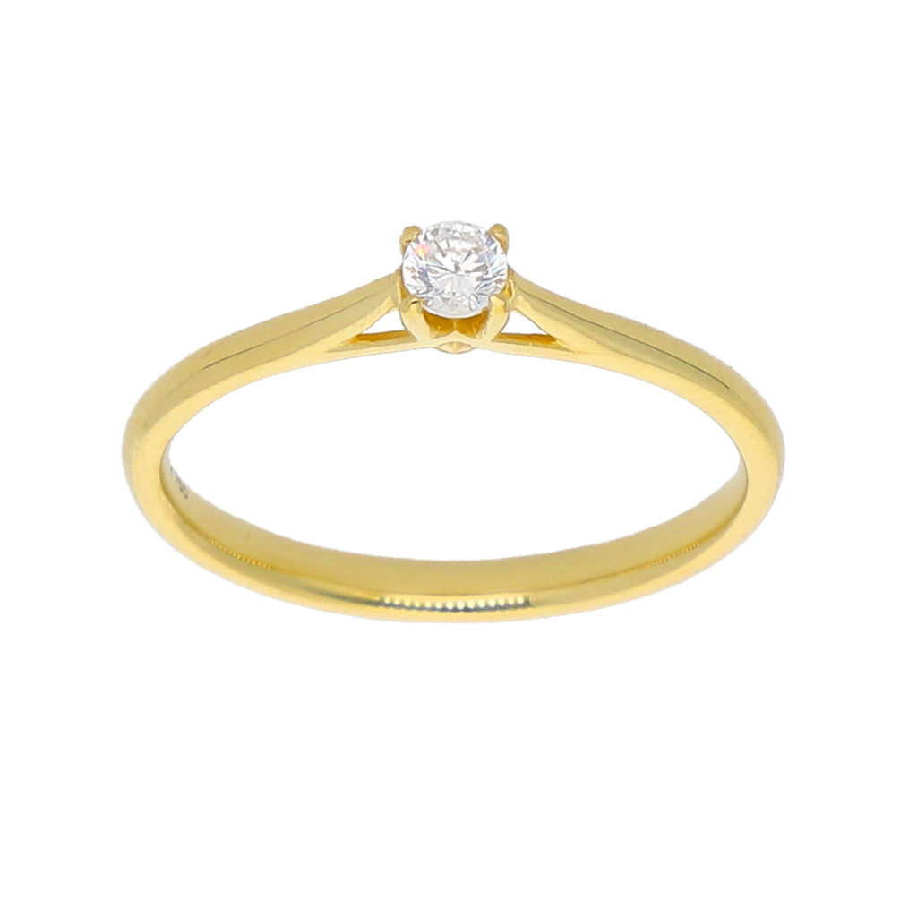Anillo Oro Amarillo y Circón Solitario AN-14434