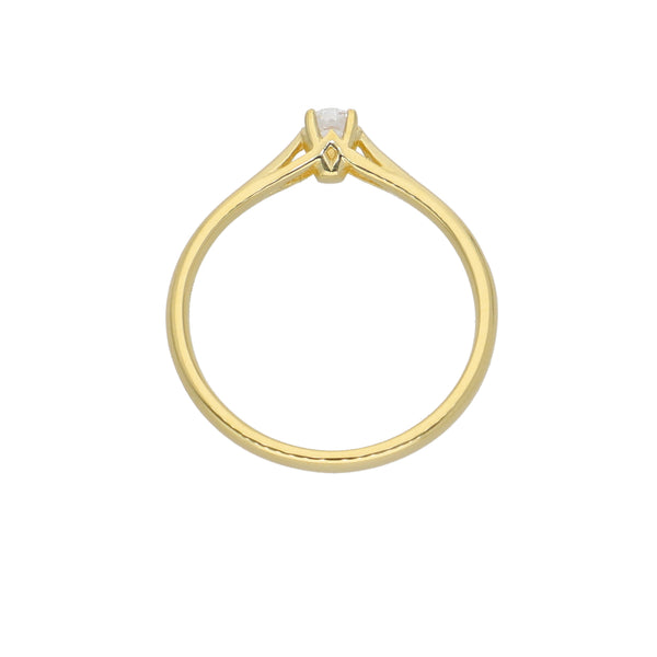 Anillo Oro Amarillo y Circón Solitario AN-14434