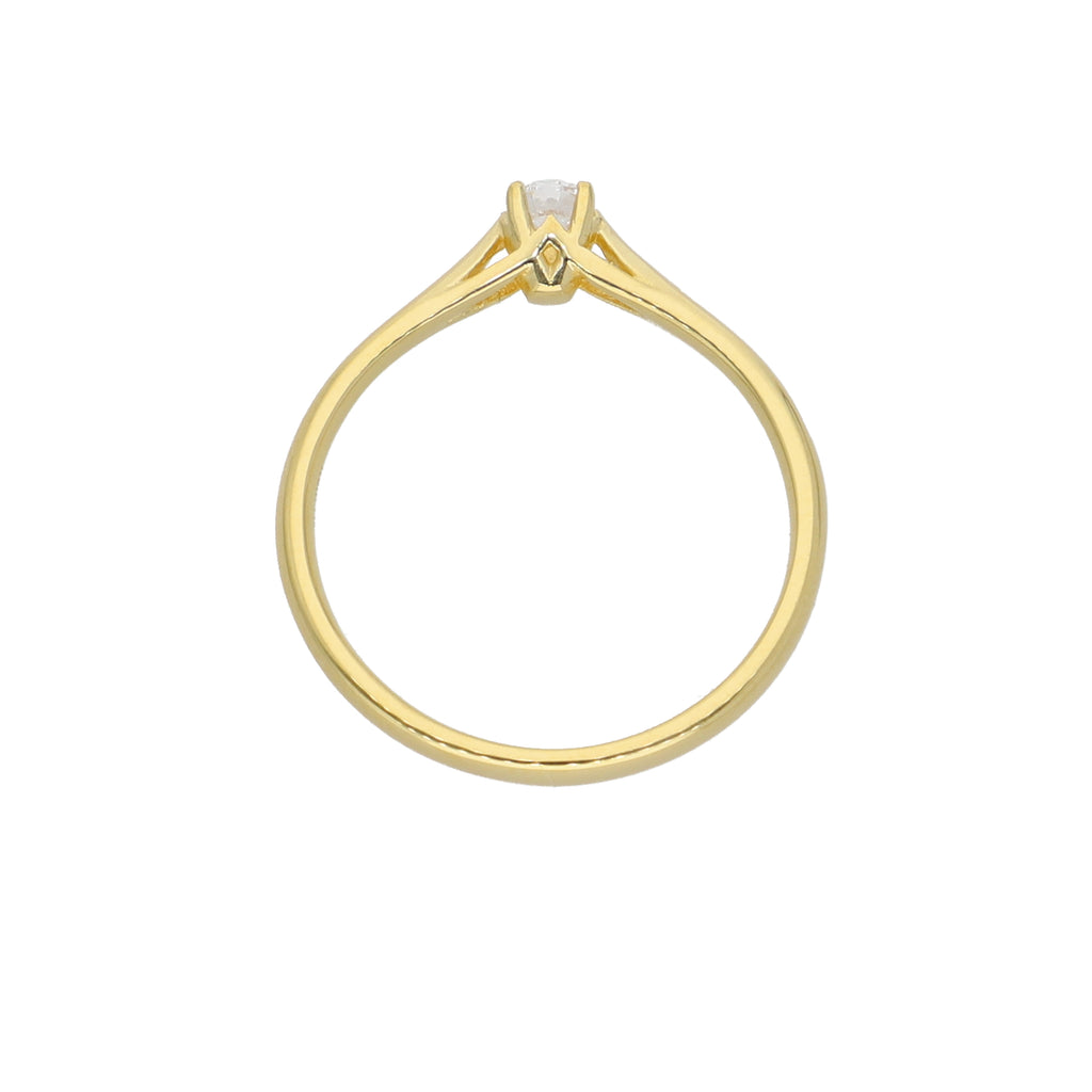 Anillo Oro Amarillo y Circón Solitario AN-14434