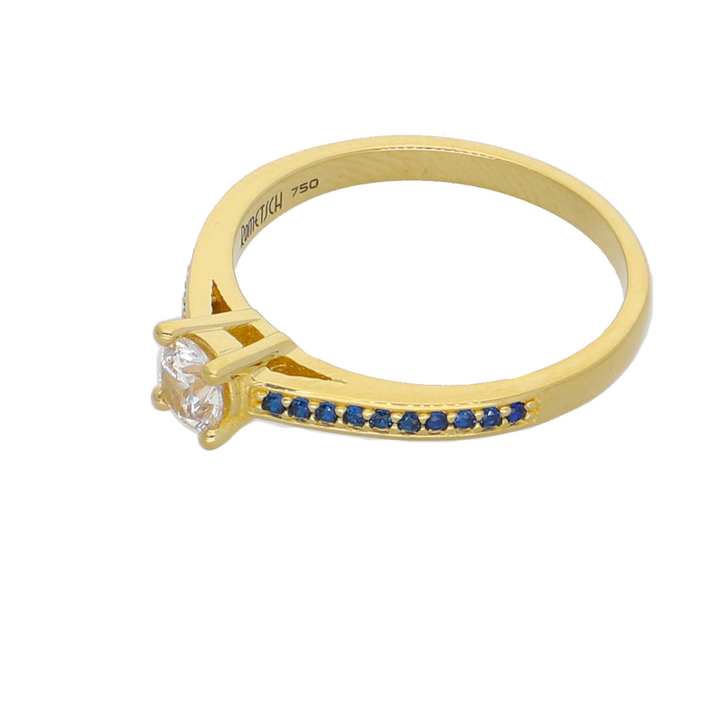 Anillo Oro Amarillo y Circones Medio Cintillo AN-13759