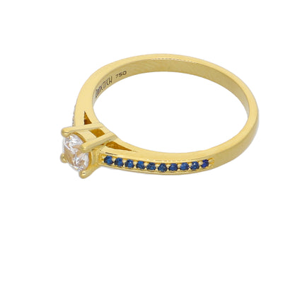 Anillo Oro Amarillo y Circones Medio Cintillo AN-13759