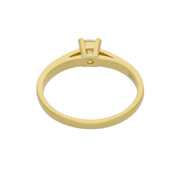Anillo Oro Amarillo y Circones Medio Cintillo AN-13760