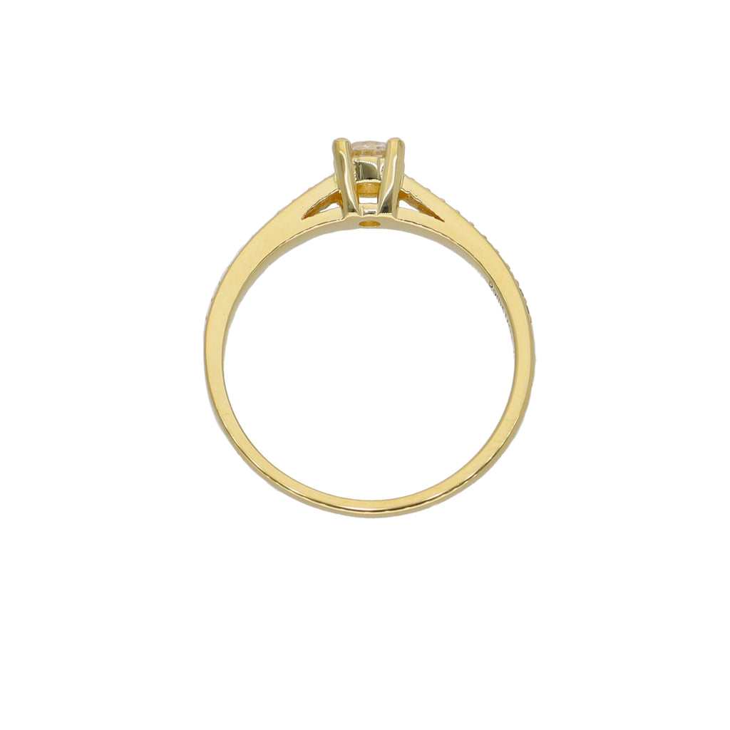 Anillo Oro Amarillo y Circones Medio Cintillo AN-13760