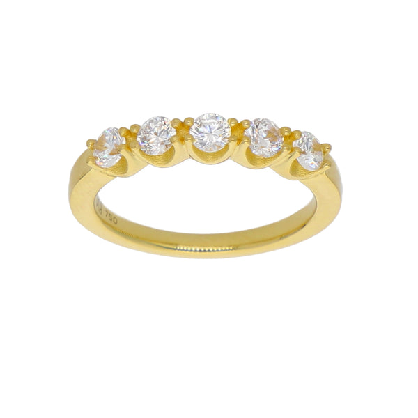 Anillo Oro Amarillo y Circones Medio Cintillo AN-13761