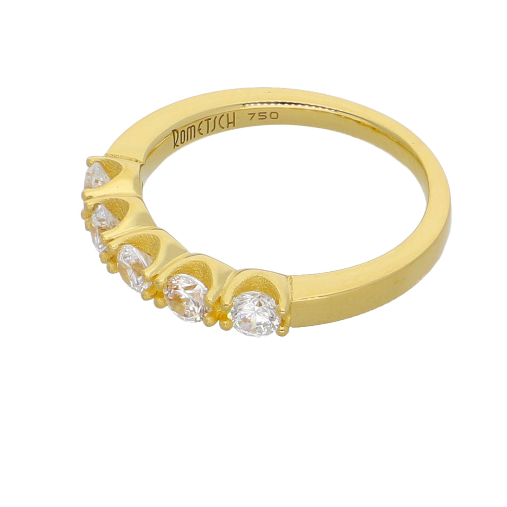 Anillo Oro Amarillo y Circones Medio Cintillo AN-13761