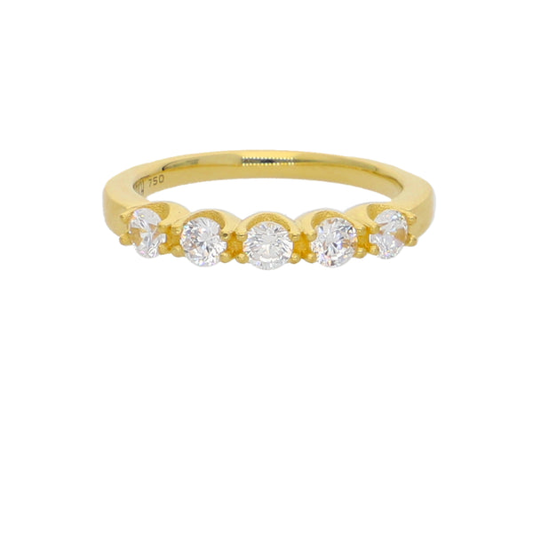 Anillo Oro Amarillo y Circones Medio Cintillo AN-13761