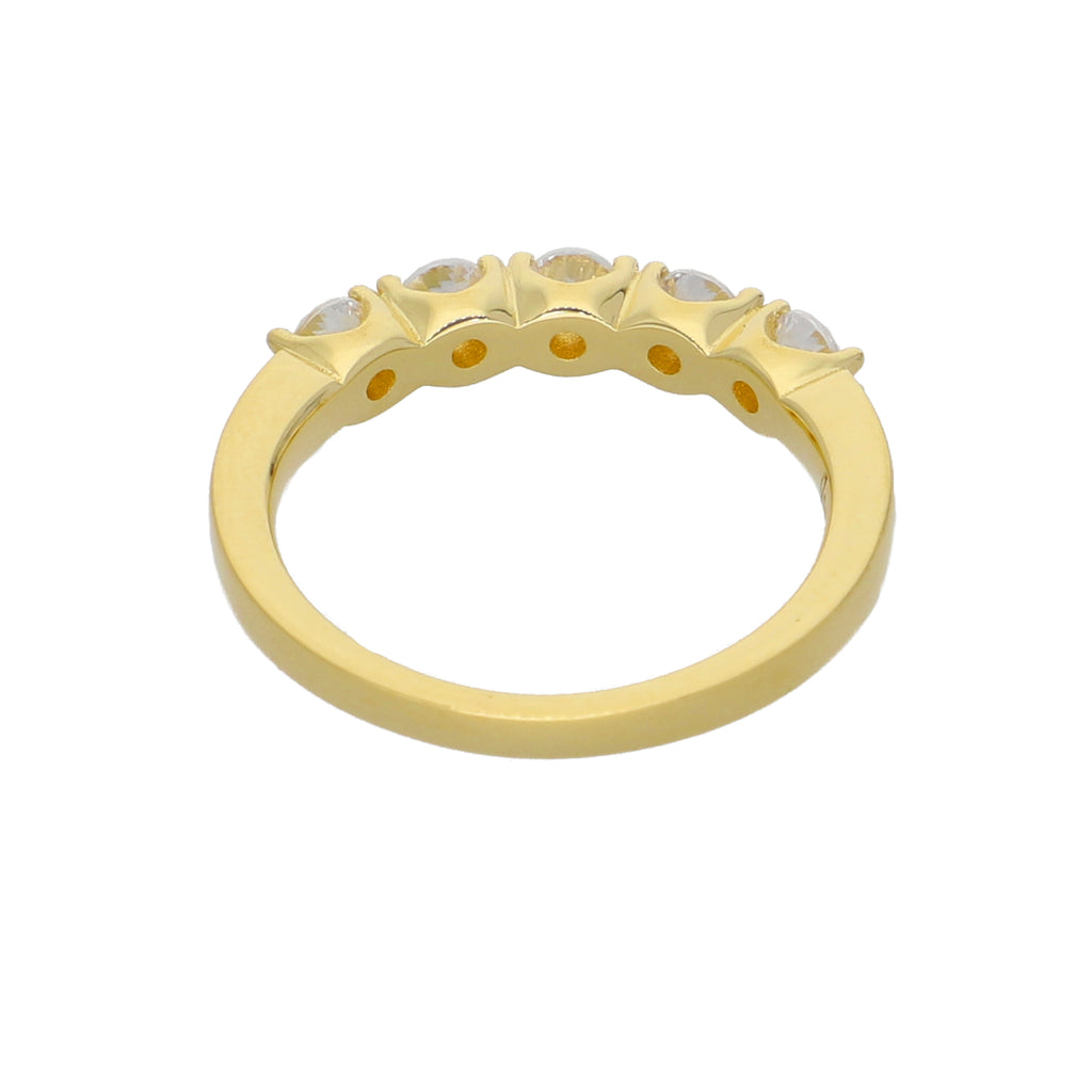 Anillo Oro Amarillo y Circones Medio Cintillo AN-13761