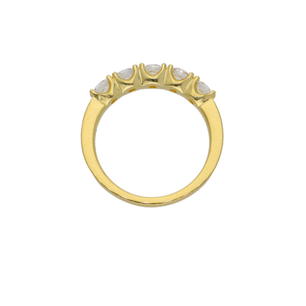 Anillo Oro Amarillo y Circones Medio Cintillo AN-13761