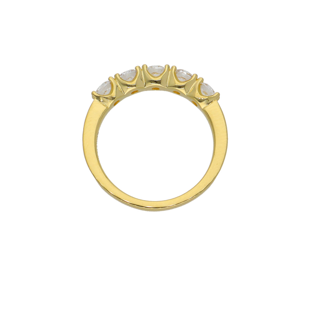 Anillo Oro Amarillo y Circones Medio Cintillo AN-13761