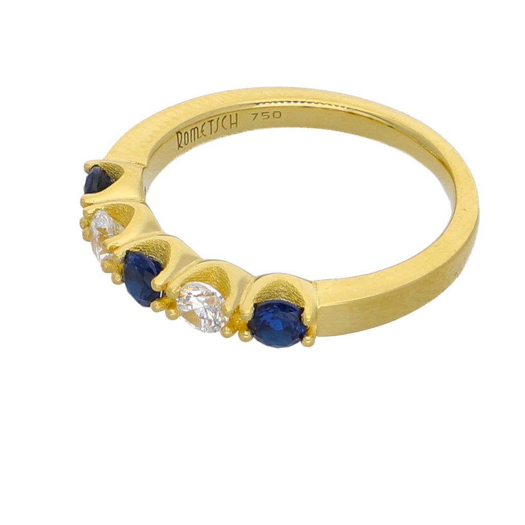 Anillo Oro Amarillo y Circones Medio Cintillo AN-13762