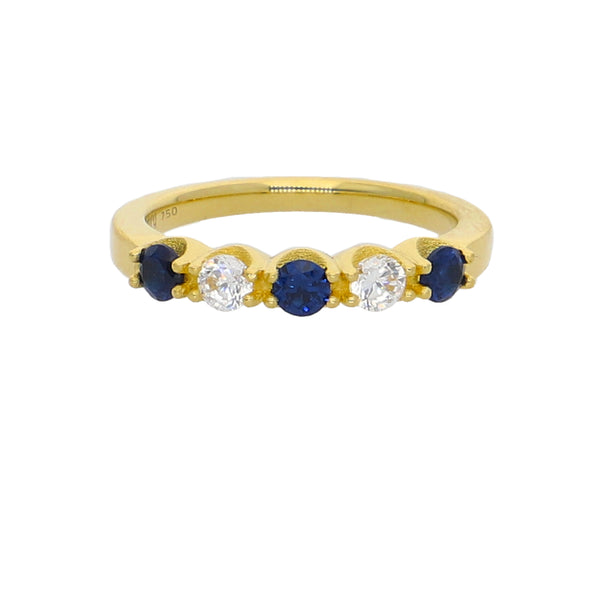 Anillo Oro Amarillo y Circones Medio Cintillo AN-13762