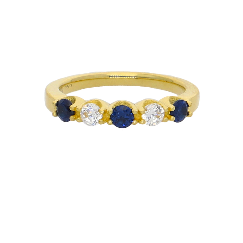 Anillo Oro Amarillo y Circones Medio Cintillo AN-13762