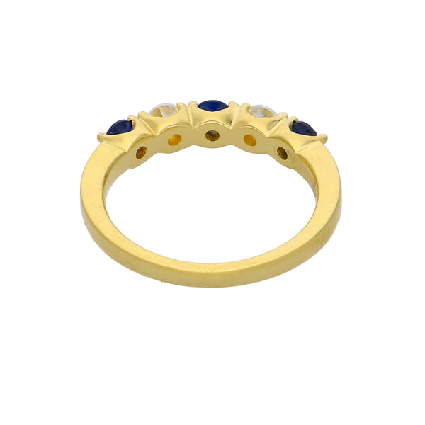 Anillo Oro Amarillo y Circones Medio Cintillo AN-13762