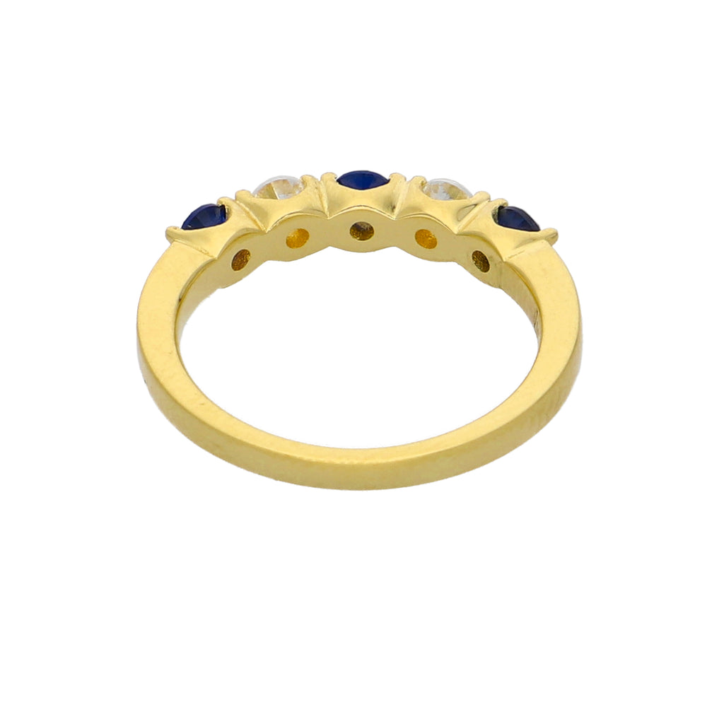 Anillo Oro Amarillo y Circones Medio Cintillo AN-13762