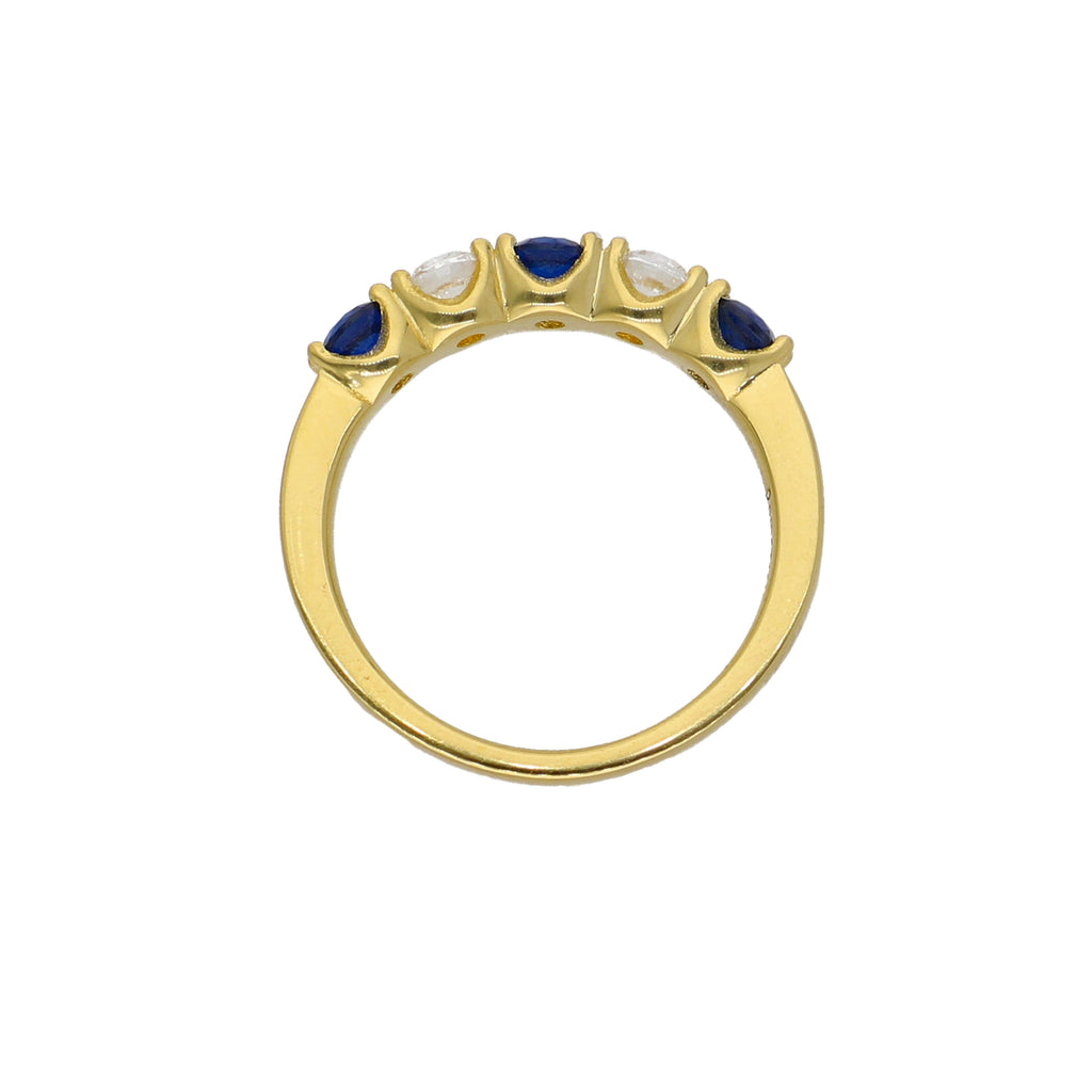 Anillo Oro Amarillo y Circones Medio Cintillo AN-13762