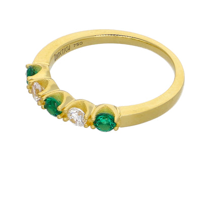 Anillo Oro Amarillo y Circones Medio Cintillo AN-13763