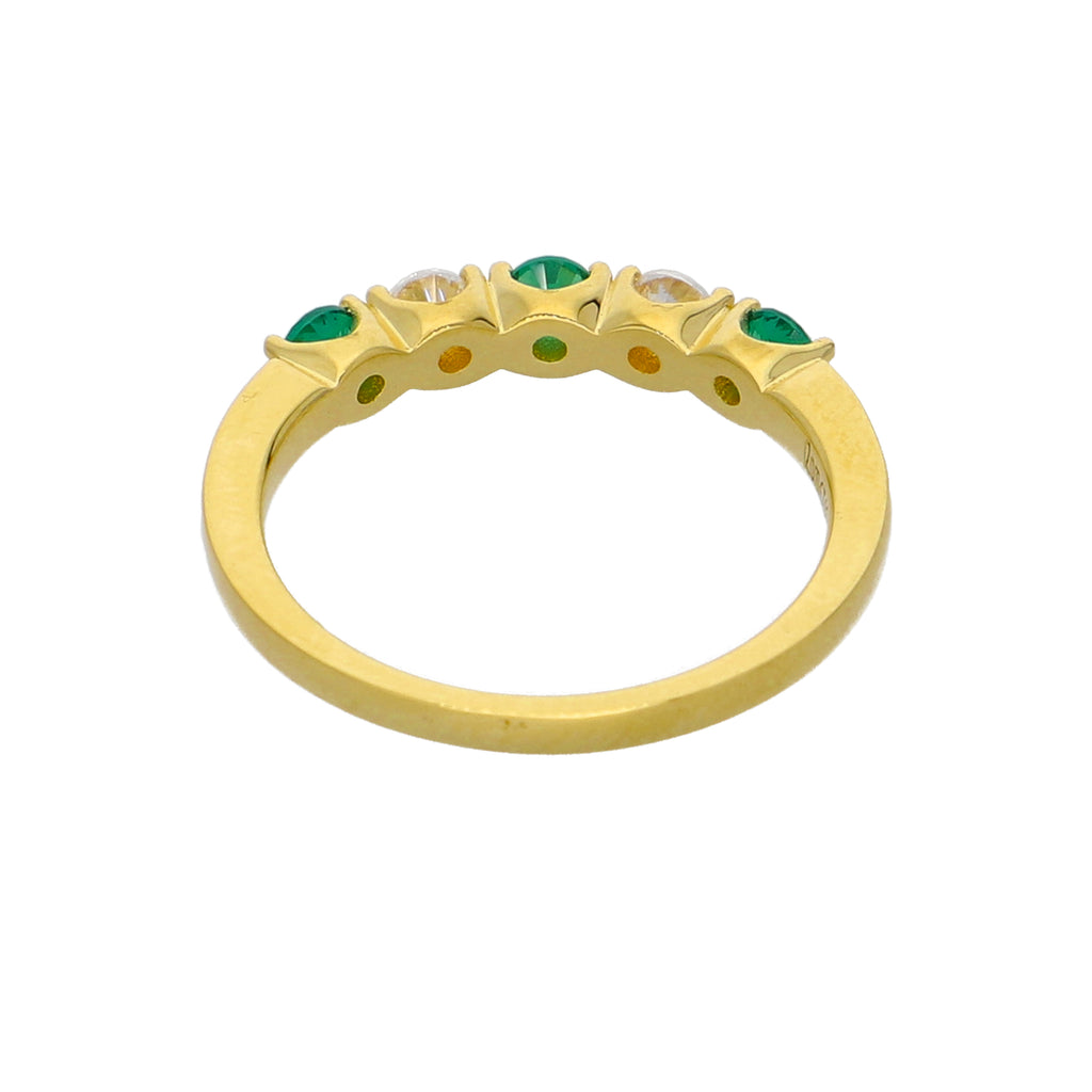 Anillo Oro Amarillo y Circones Medio Cintillo AN-13763