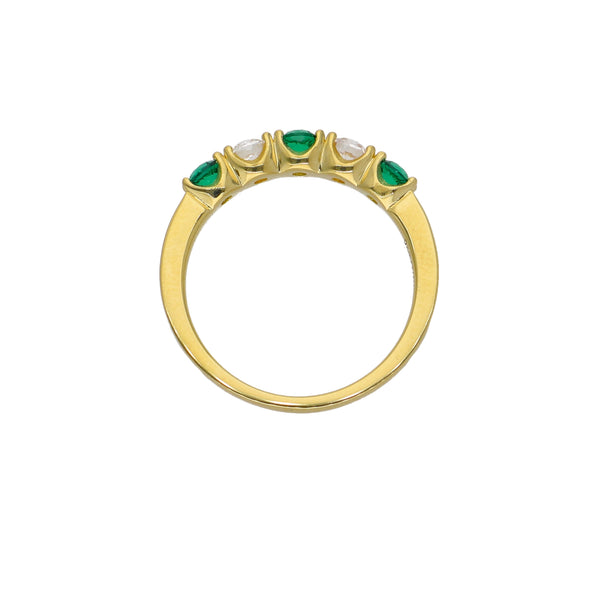 Anillo Oro Amarillo y Circones Medio Cintillo AN-13763