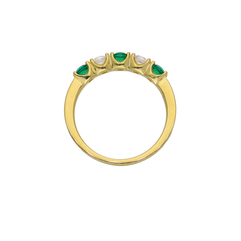 Anillo Oro Amarillo y Circones Medio Cintillo AN-13763