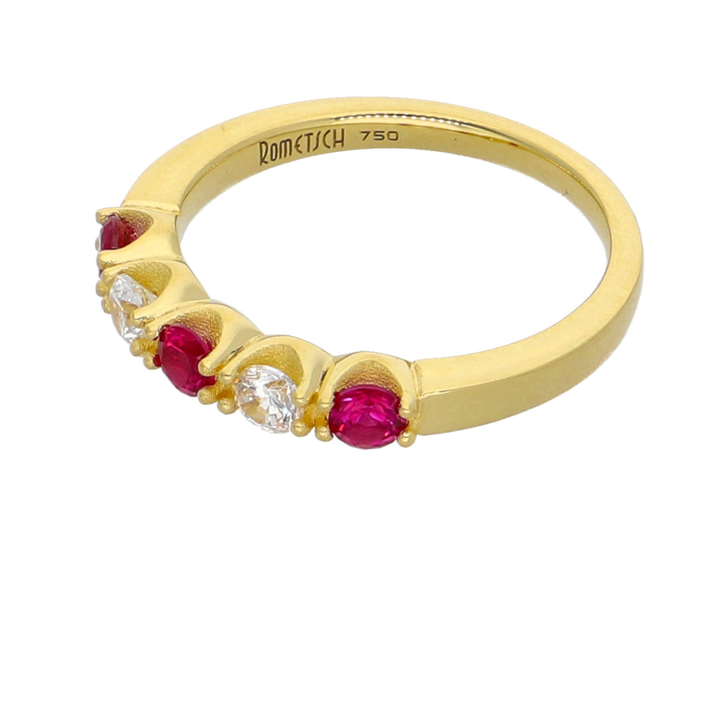 Anillo Oro Amarillo y Circones Medio Cintillo AN-13764