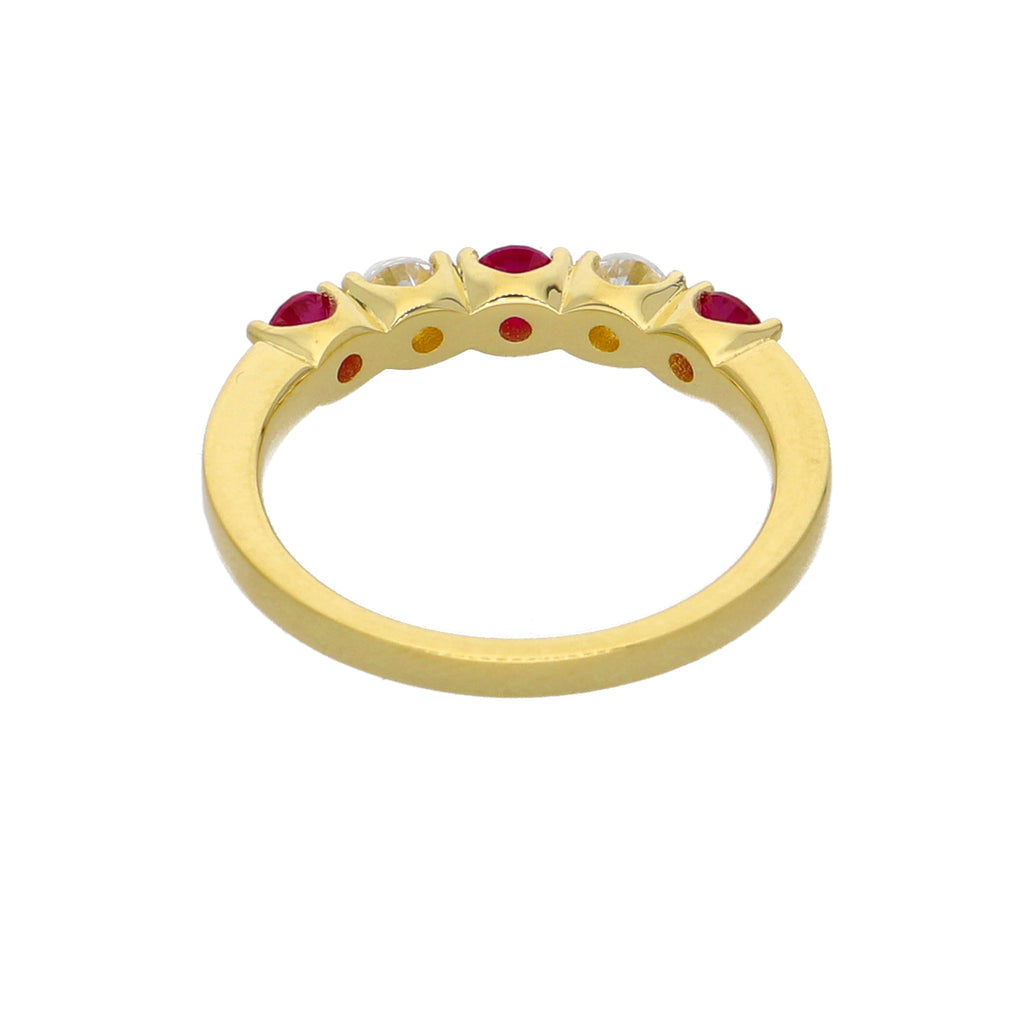 Anillo Oro Amarillo y Circones Medio Cintillo AN-13764