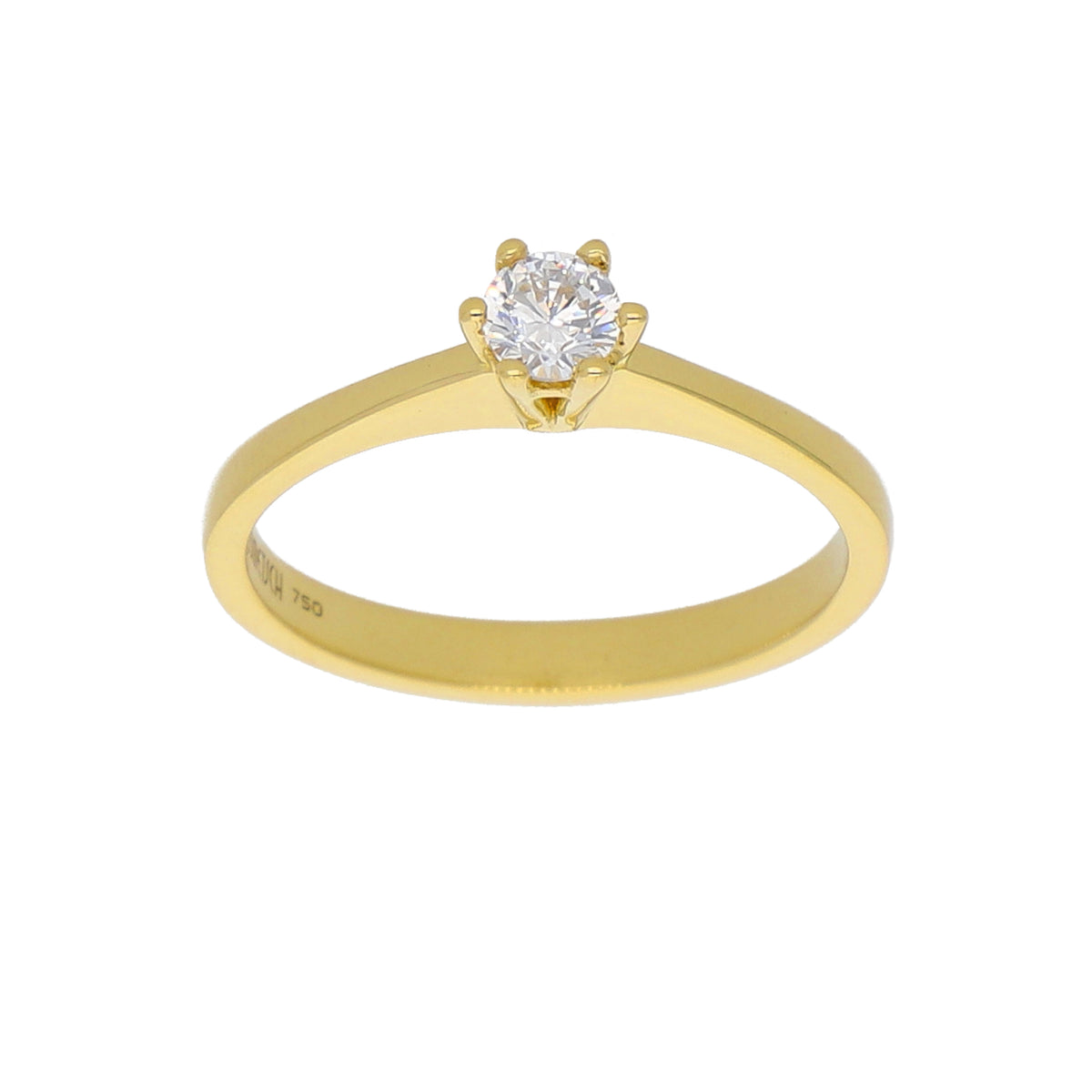 Anillo Oro Amarillo y Circón Solitario AN-14436