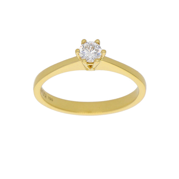 Anillo Oro Amarillo y Circón Solitario AN-14436