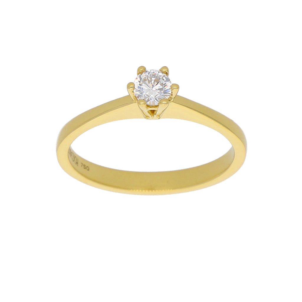 Anillo Oro Amarillo y Circón Solitario AN-14436
