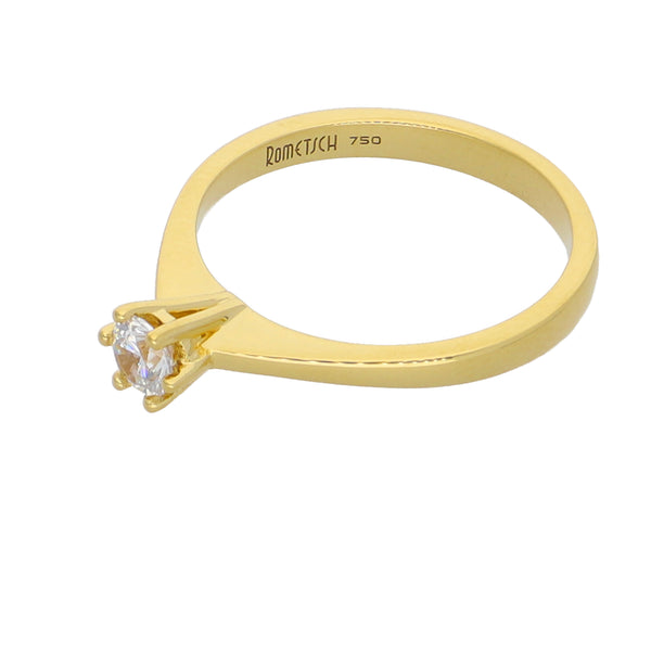 Anillo Oro Amarillo y Circón Solitario AN-14436