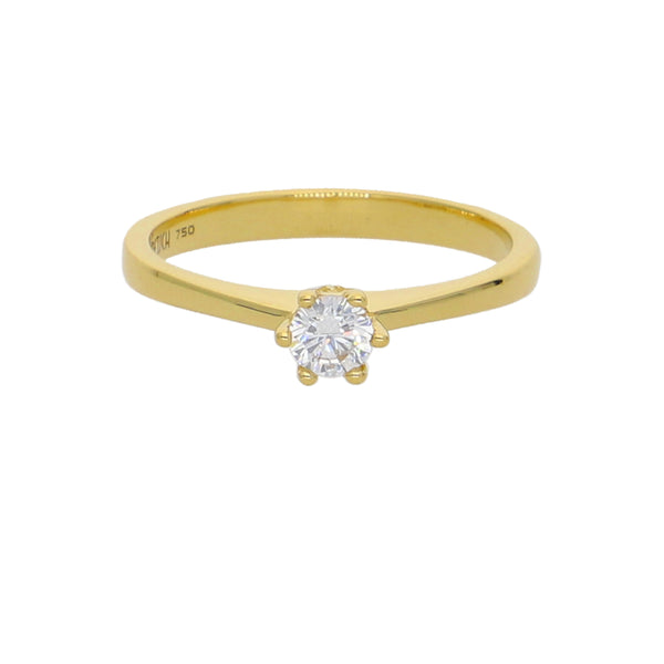 Anillo Oro Amarillo y Circón Solitario AN-14436