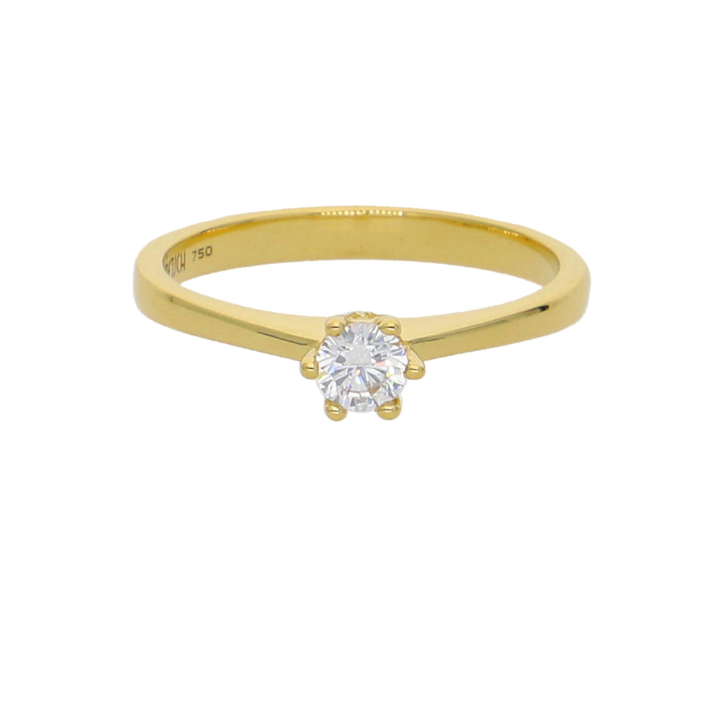 Anillo Oro Amarillo y Circón Solitario AN-14436