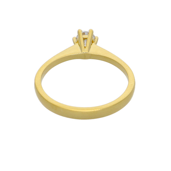 Anillo Oro Amarillo y Circón Solitario AN-14436