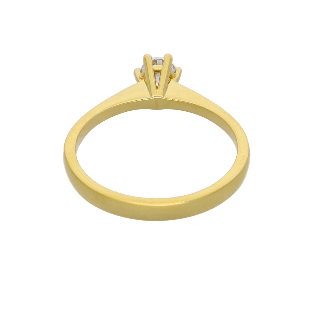 Anillo Oro Amarillo y Circón Solitario AN-14436
