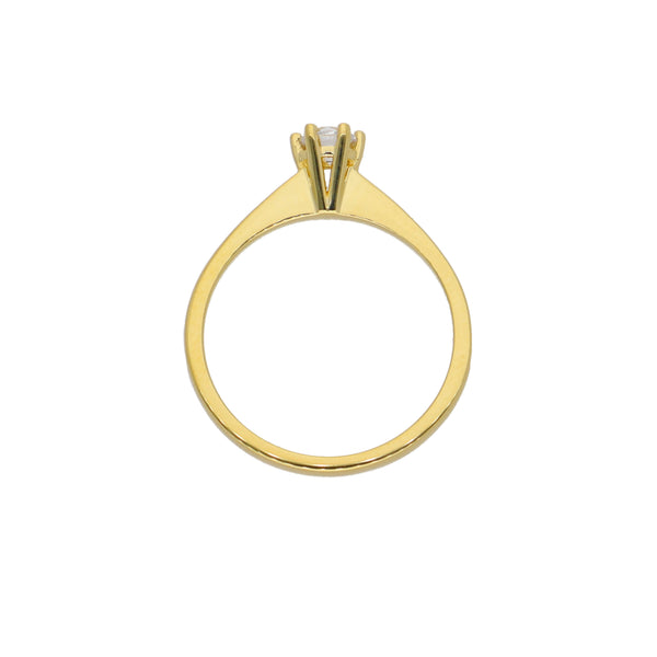 Anillo Oro Amarillo y Circón Solitario AN-14436