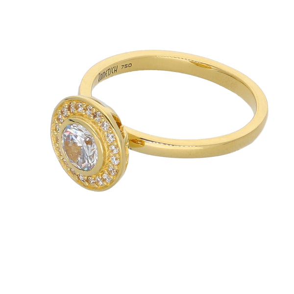 Anillo Oro Amarillo y Circones AN-14438