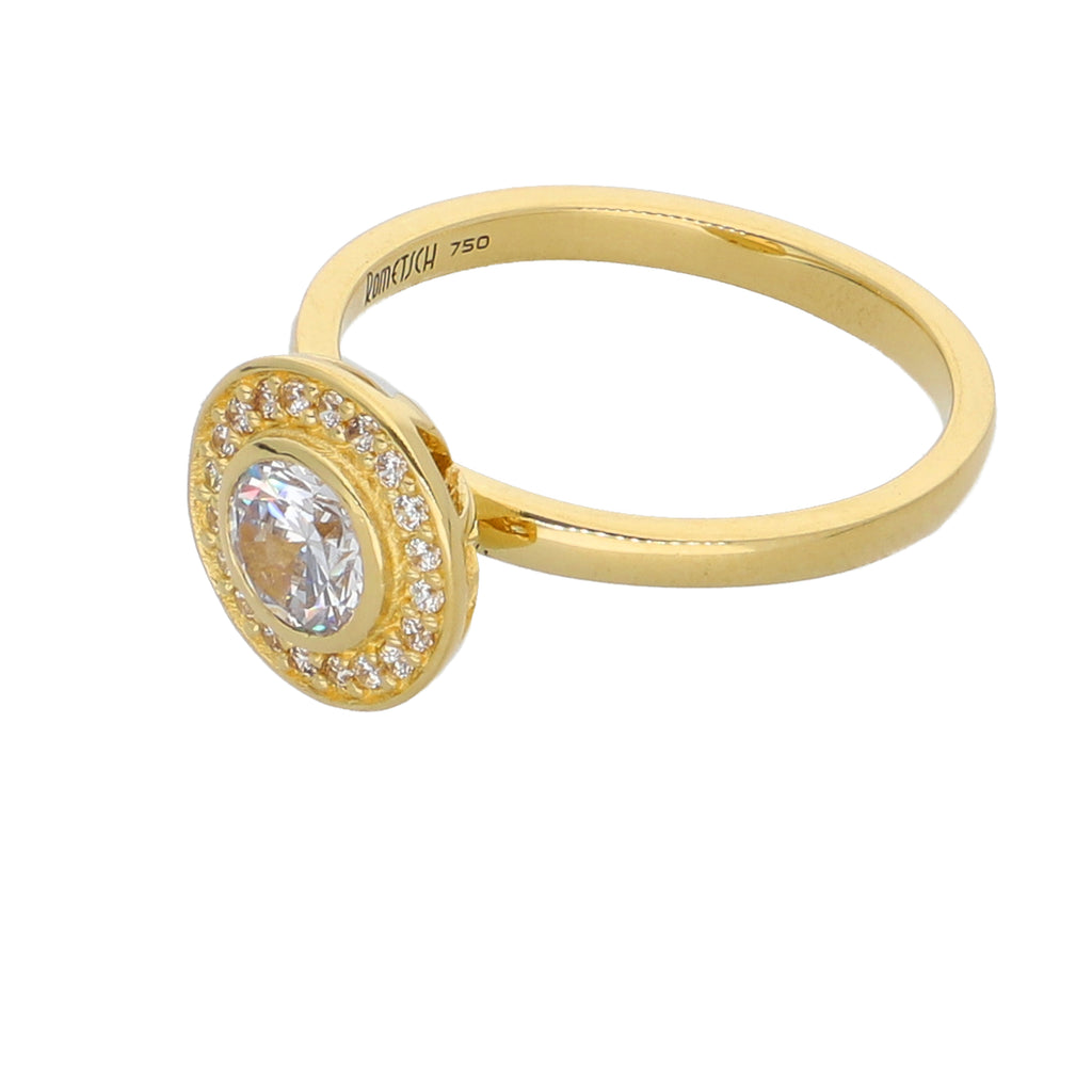 Anillo Oro Amarillo y Circones AN-14438