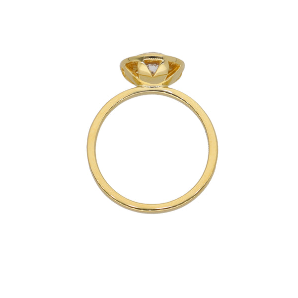 Anillo Oro Amarillo y Circones AN-14438