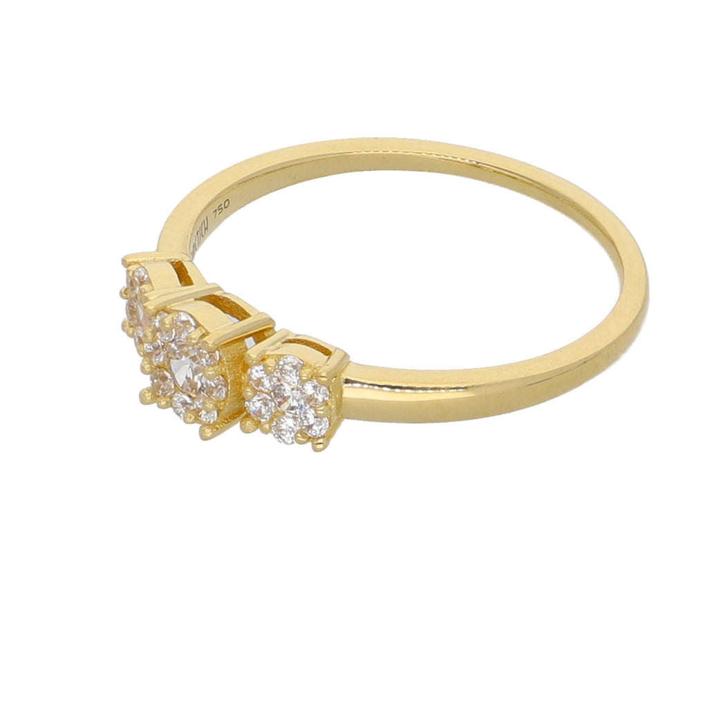 Anillo Oro Amarillo y Circones Tricillo AN-14437