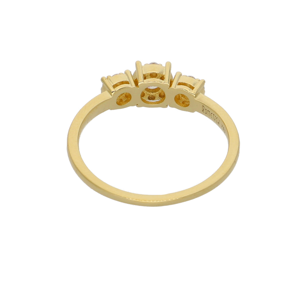 Anillo Oro Amarillo y Circones Tricillo AN-14437