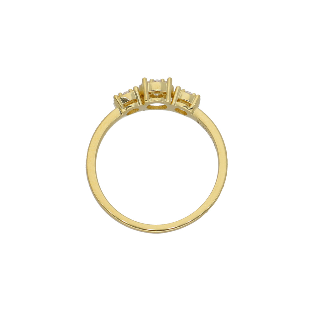 Anillo Oro Amarillo y Circones Tricillo AN-14437