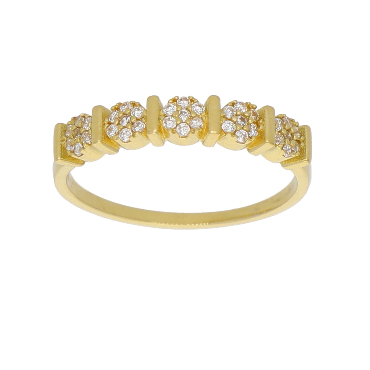 Anillo Oro Amarillo y Circones Quintillo AN-13768