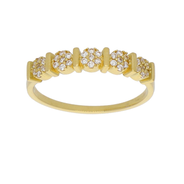 Anillo Oro Amarillo y Circones Quintillo AN-13768